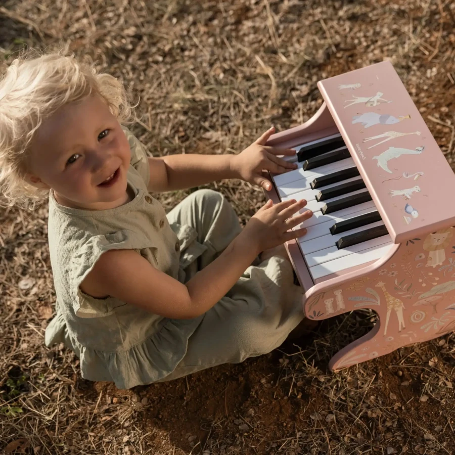 Drewniane pianino różowe Safari Friends FSC / Little Dutch