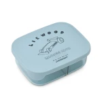 Lunchbox tritanowy z przegródkami Arthur - Race cars, Beach blue / Liewood