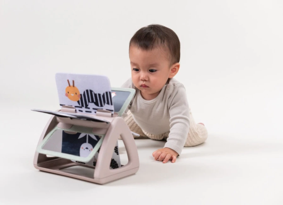 Obracająca się książeczka grzechocząca Tummy Time - Czarno-Biała / Taf Toys