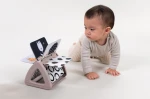 Obracająca się książeczka grzechocząca Tummy Time - Czarno-Biała / Taf Toys