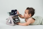 Obracająca się książeczka grzechocząca Tummy Time - Czarno-Biała / Taf Toys