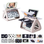 Obracająca się książeczka grzechocząca Tummy Time - Czarno-Biała / Taf Toys