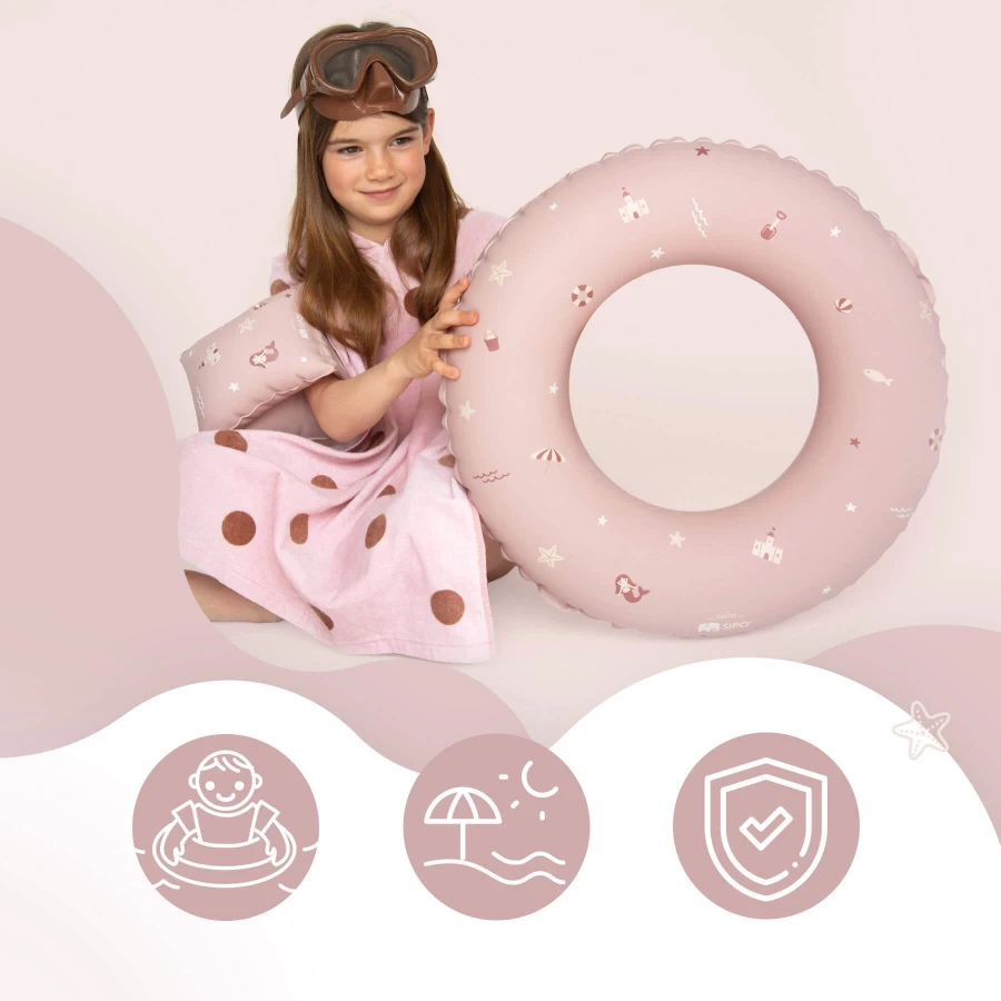 Dmuchane koło do pływania dla dzieci 3-6 lat (15-30 kg) - różowe / SIPO