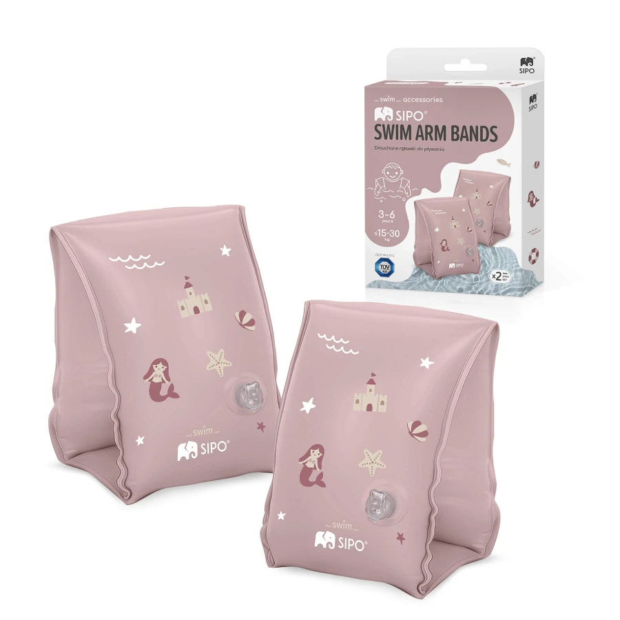 Dmuchane rękawki do pływania dla dzieci 3-6 lat (15-30 kg) - różowe / SIPO