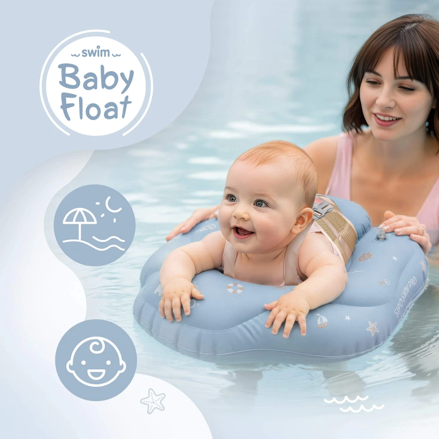 Koło treningowe do nauki pływania 6-36m (11-18 kg) - niebieskie / SIPO