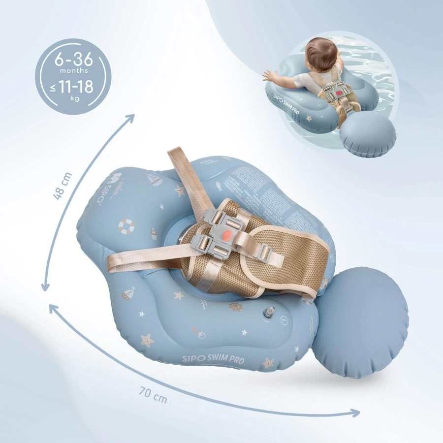 Koło treningowe do nauki pływania 6-36m (11-18 kg) - niebieskie / SIPO