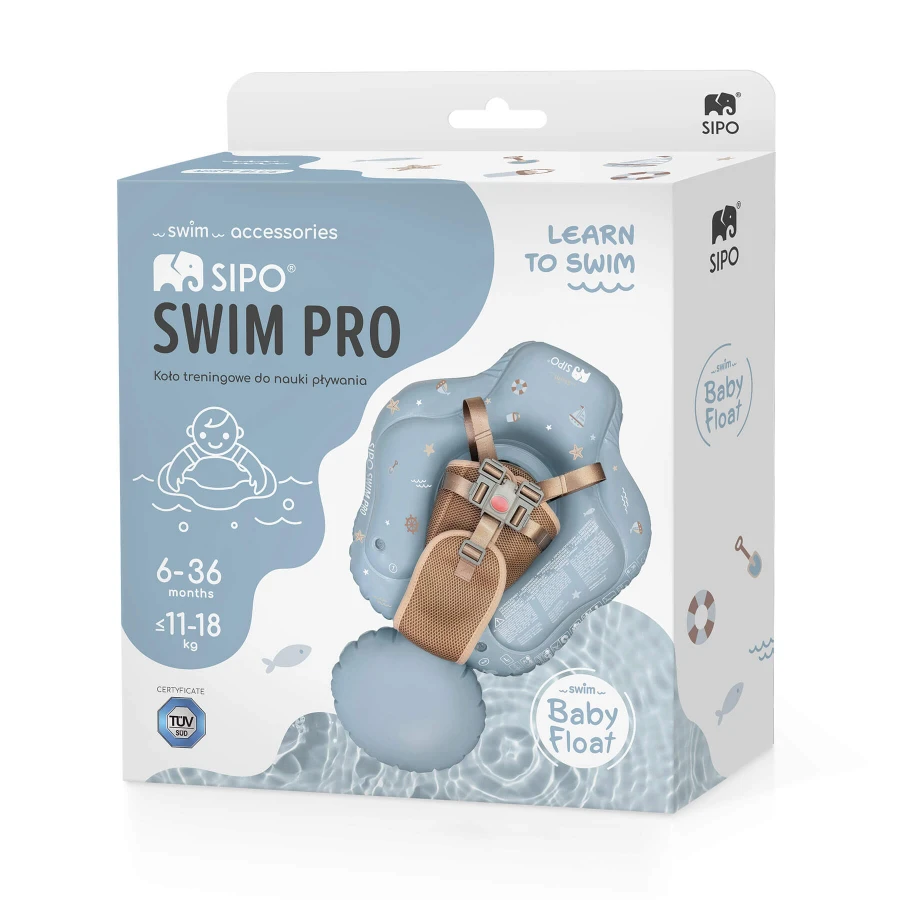 Koło treningowe do nauki pływania 6-36m (11-18 kg) - niebieskie / SIPO
