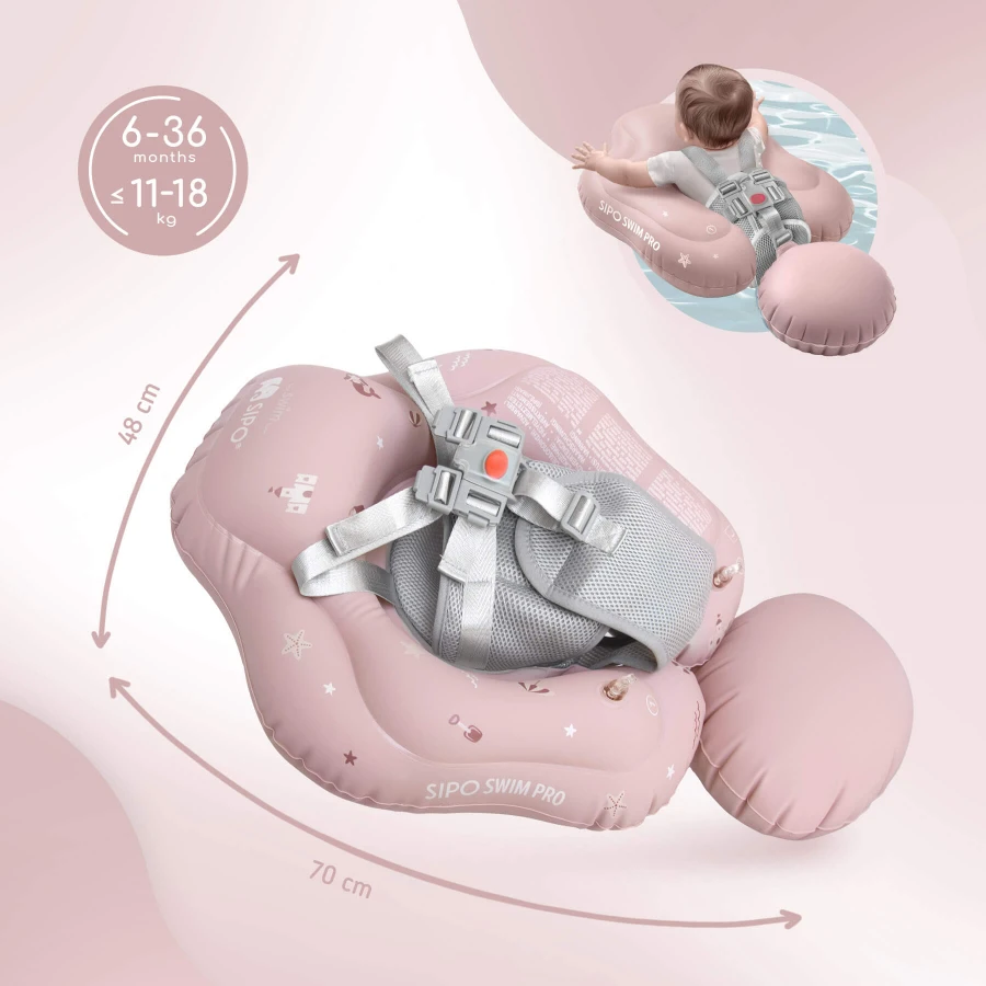 Koło treningowe do nauki pływania 6-36m (11-18 kg) - różowe / SIPO