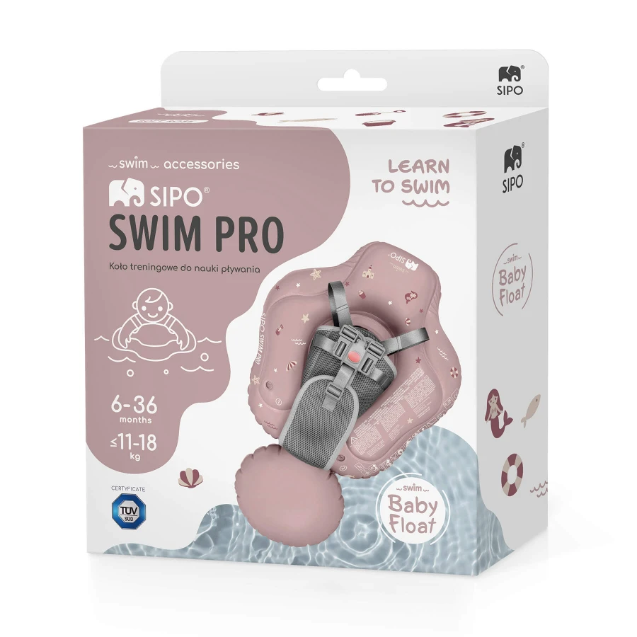 Koło treningowe do nauki pływania 6-36m (11-18 kg) - różowe / SIPO