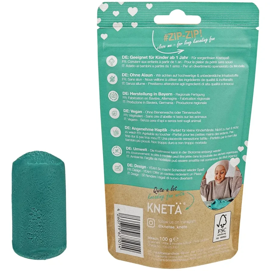 Wegańska masa plastyczna, 100g - petrol / KNETA