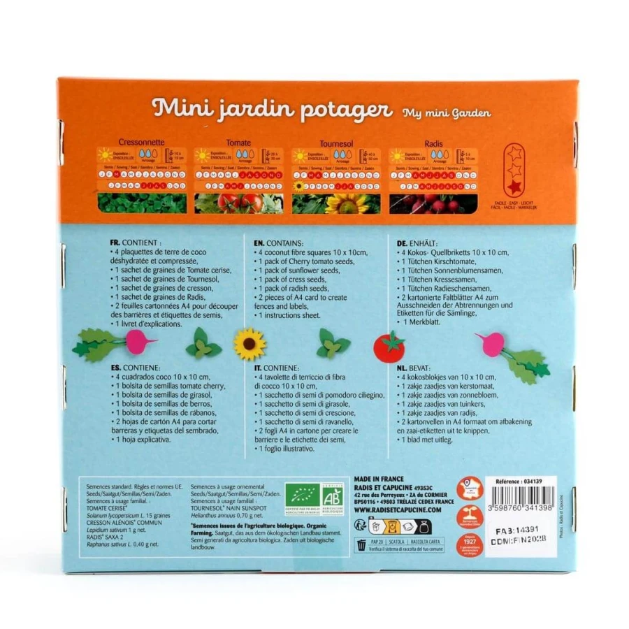 Zestaw do sadzenia nasion Mini ogródek warzywny / Radis et Capucine