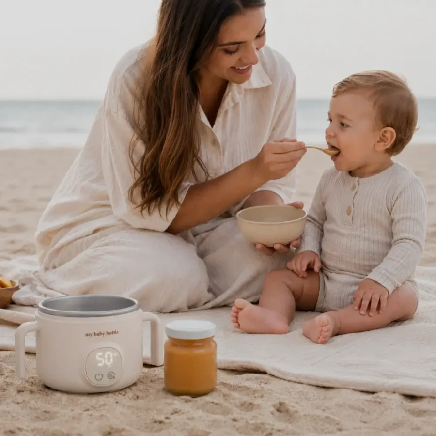 Przenośny podgrzewacz do jedzenia dla dzieci MyBabyBowl - White / MyBabyBottle