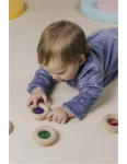 Drewniana zabawka sensoryczna Donut Calm - fioletowy / Petit Boum