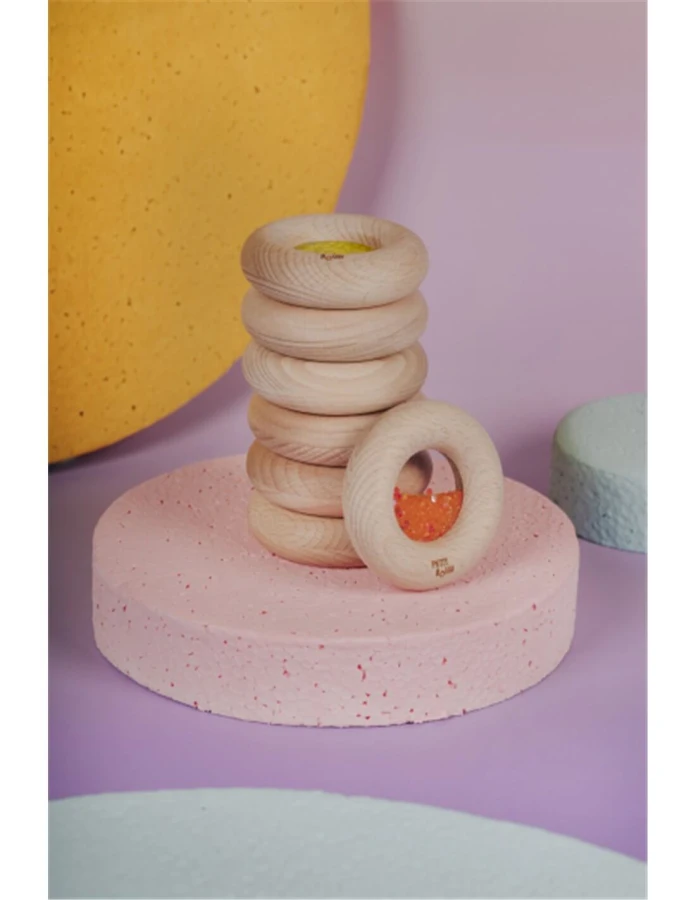 Drewniana zabawka sensoryczna Donut Calm - fioletowy / Petit Boum