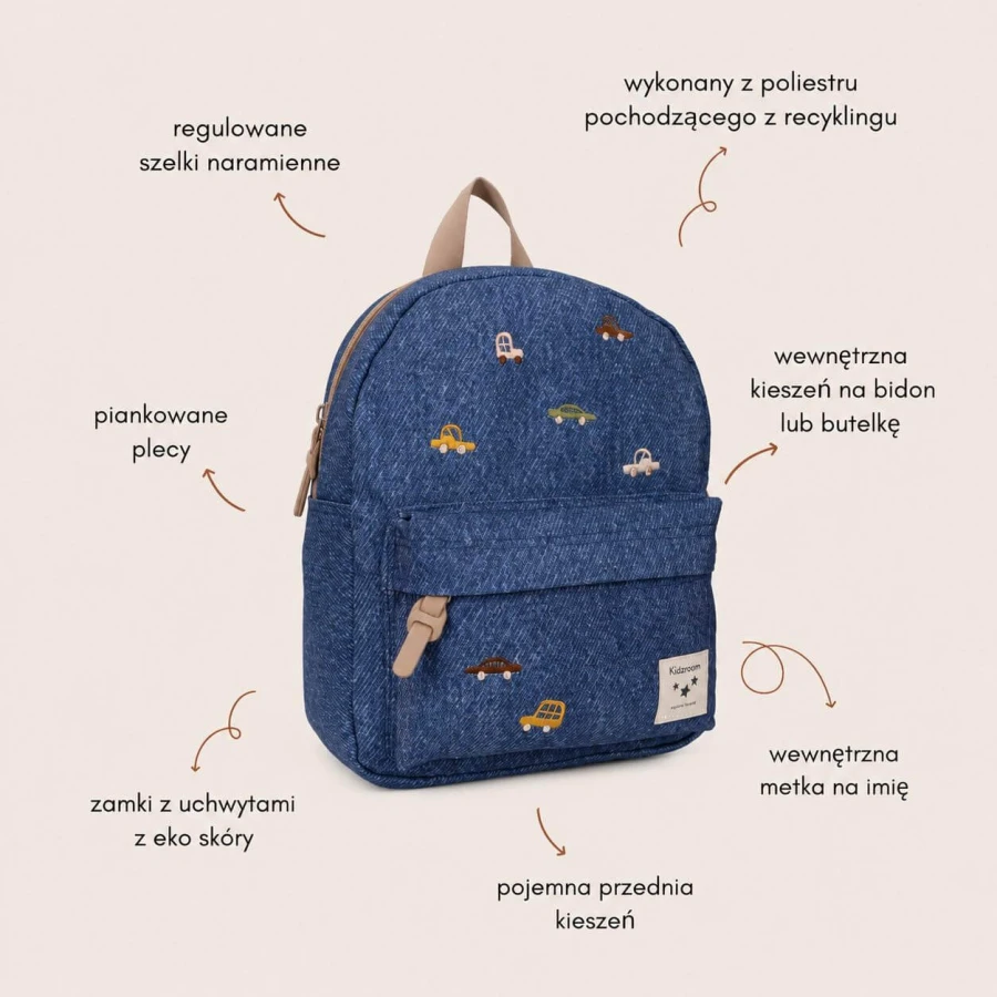 Plecak dla dzieci Cars blue jeans / KIDZROOM