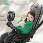 Bezprzewodowy wiatraczek 360° do wózka USB-C / Titanium Baby