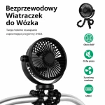 Bezprzewodowy wiatraczek 360° do wózka USB-C / Titanium Baby