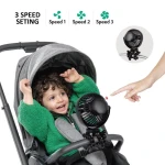 Bezprzewodowy wiatraczek 360° do wózka USB-C / Titanium Baby