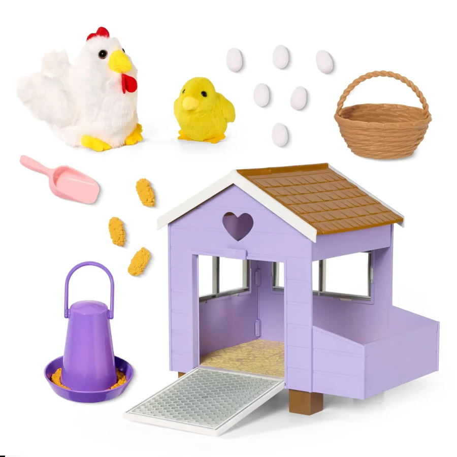 Kurnik z kurą znoszącą jajka, kurczątkiem i akcesoriami - Chicken Coop / OurGeneration