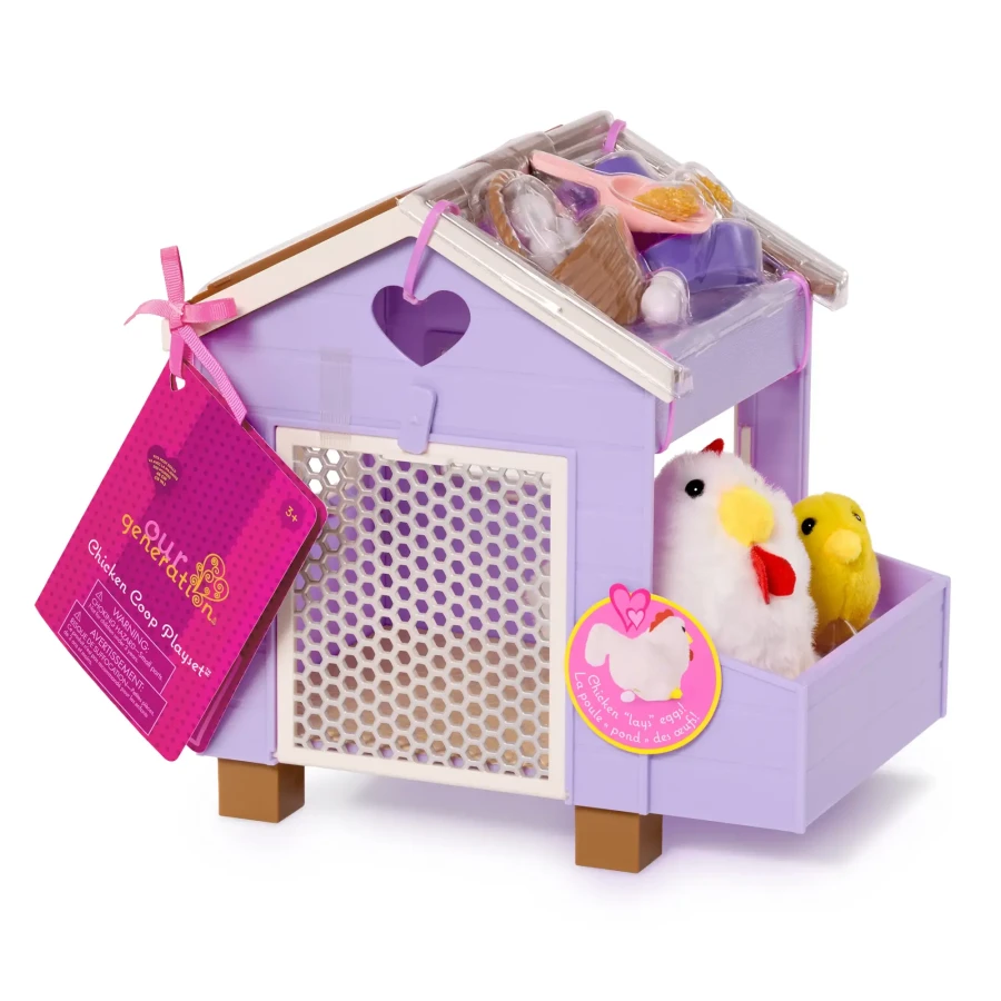 Kurnik z kurą znoszącą jajka, kurczątkiem i akcesoriami - Chicken Coop / OurGeneration