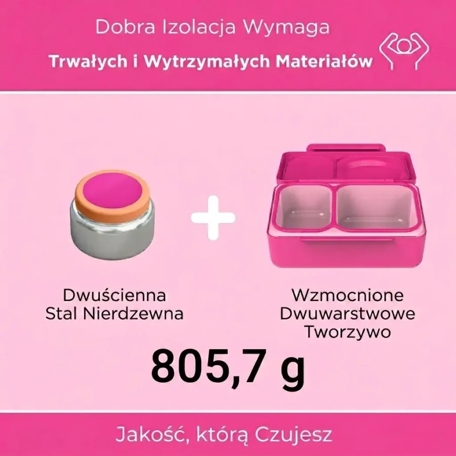 OMIEBOX UP lunch box z termosem, Pop Pink / OMIE