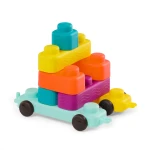 Miękkie klocki sensoryczne z WAGONIKAMI - Buildin’ Squishies / B.Toys