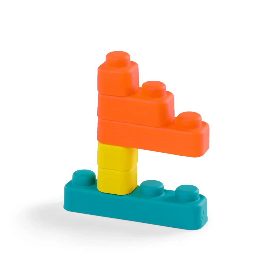 Miękkie klocki sensoryczne z WAGONIKAMI - Buildin’ Squishies / B.Toys