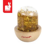 Sensoryczna kula śnieżna z brokatem 12m+ żółta / Janod