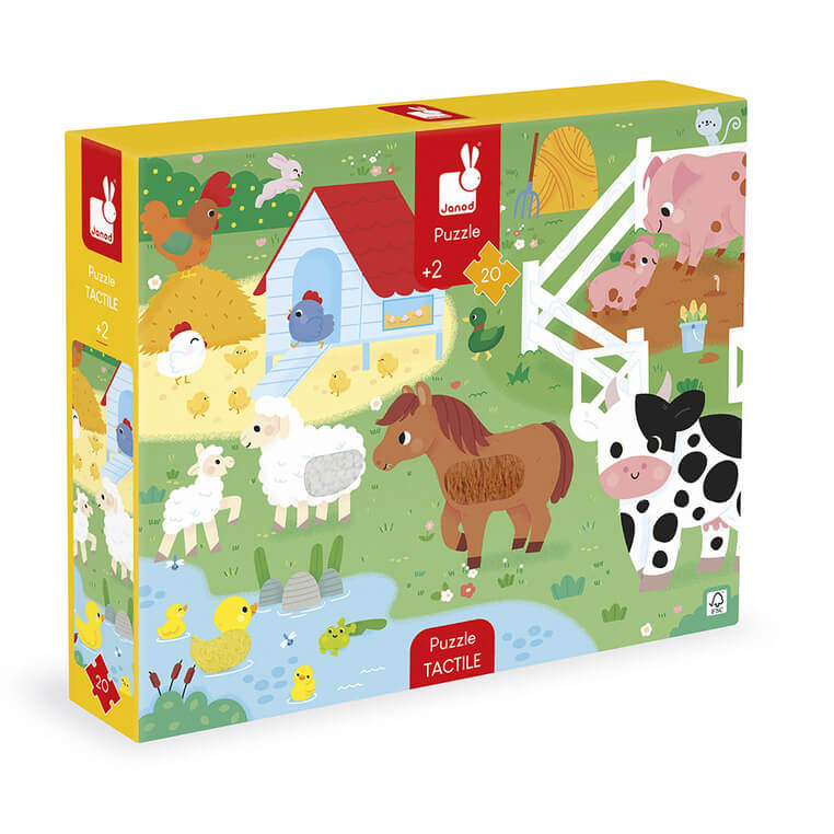 Puzzle sensoryczne Farma 20 el. 2+ / Janod