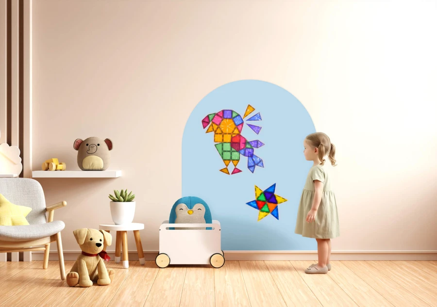 Magnetyczna naklejka ścienna 95x75cm - clever blue / Cleverclixx
