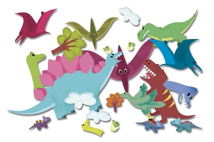 Naklejki z planszami do wyklejania - Dinozaury 3+ / Auzou