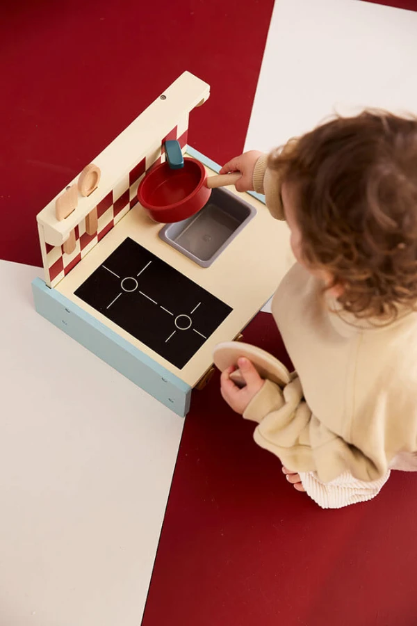 Składana drewniana kuchenka, zielona / Kids Concept