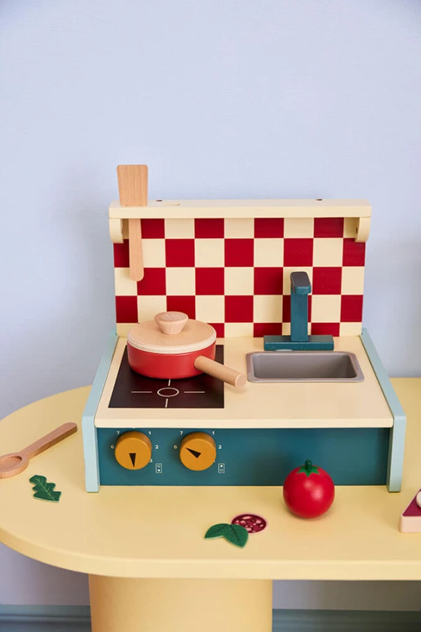Składana drewniana kuchenka, zielona / Kids Concept