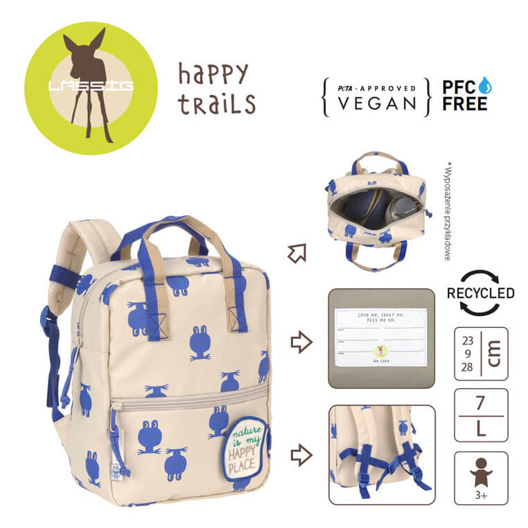 Plecak mini kwadratowy Happy Trails Frog / Lassig