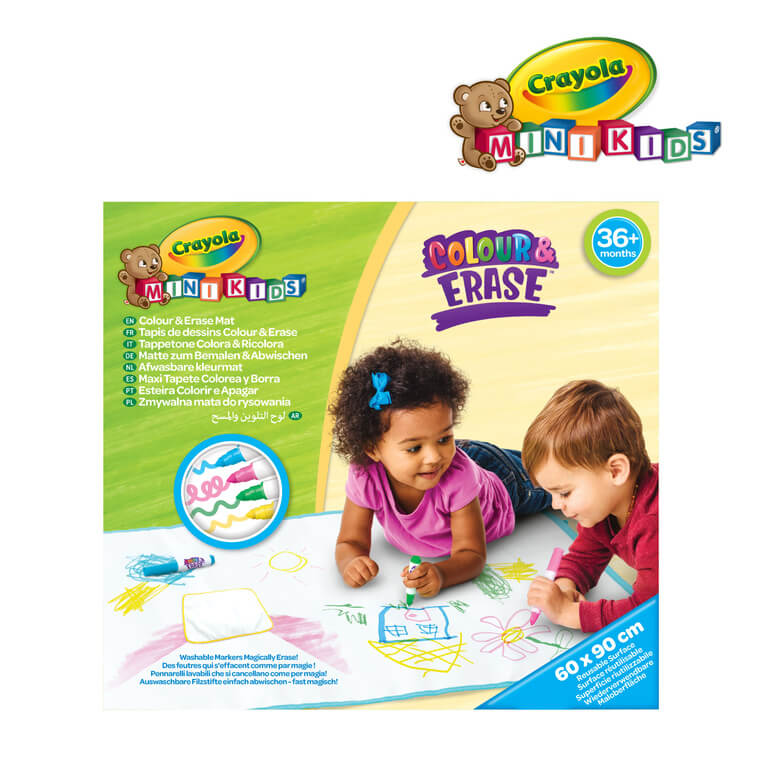 Zmywalna mata do rysowania dla dzieci 60x90 cm + 4 flamastry Mini Kids 3+ / Crayola