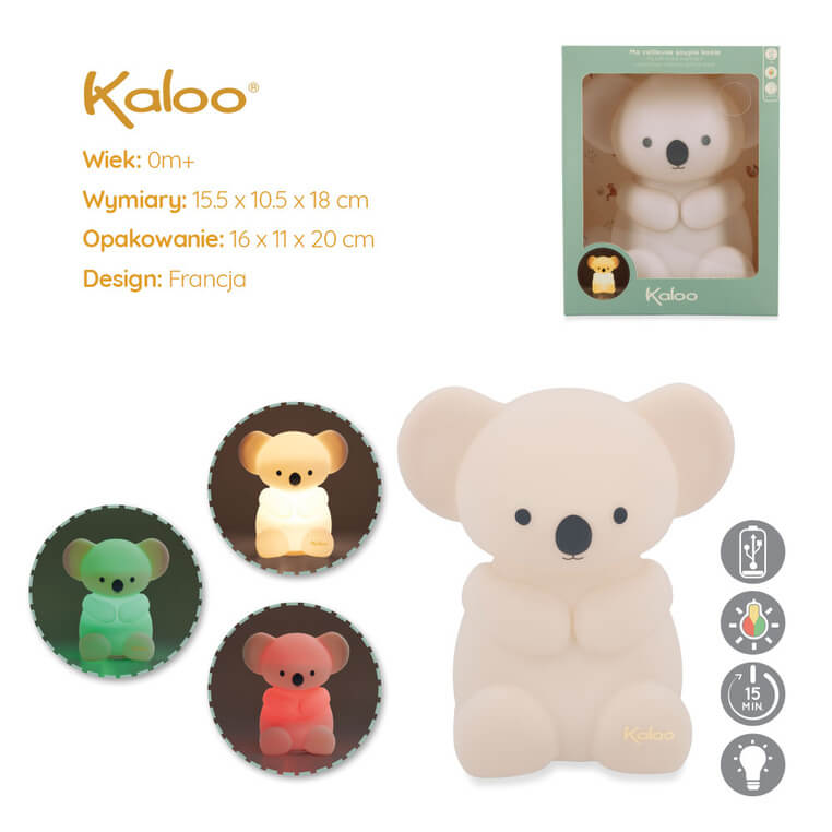 Silikonowa lampka nocna dotykowa USB, Koala Petit Songe / Kaloo
