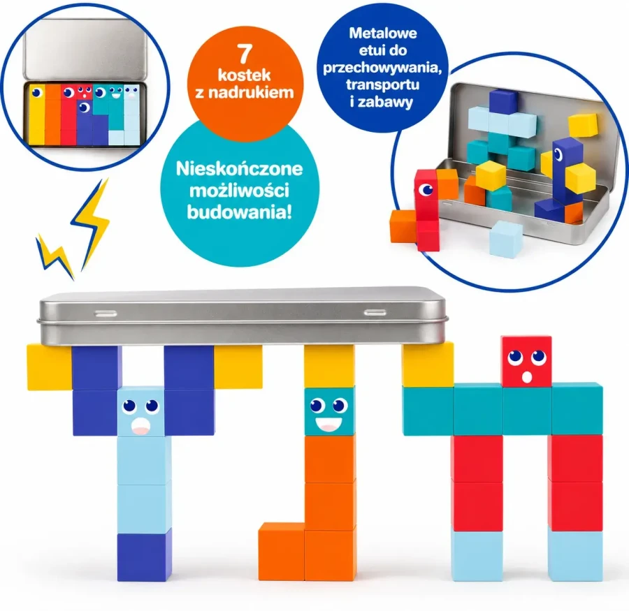 Zestaw klocków magnetycznych Magnetic Cubes - kostki z emocjami  / LUDI