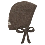 Czapka bonetka 100% wełny merino - Brown Melange / HUTTEliHUT