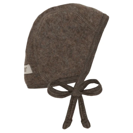 Czapka bonetka 100% wełny merino - Brown Melange / HUTTEliHUT