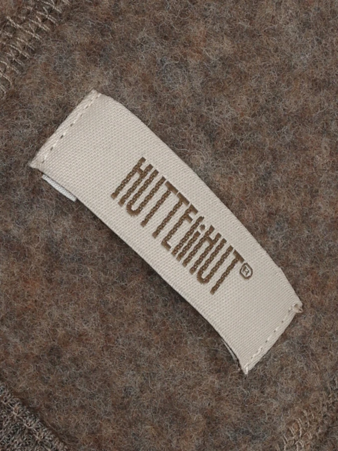 Czapka bonetka 100% wełny merino - Brown Melange / HUTTEliHUT