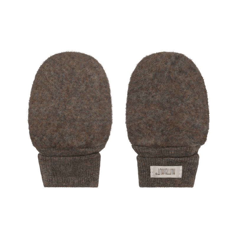 Rękawiczki 100% wełny merino - Brown Melange / HUTTELiHUT