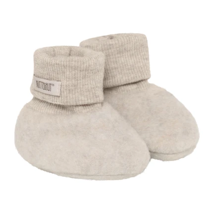 Buciki 100% wełny merino - Camel Melange / HUTTEliHUT