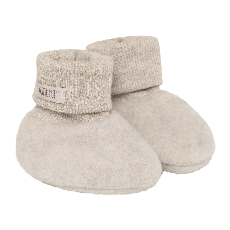 Buciki 100% wełny merino - Camel Melange / HUTTEliHUT