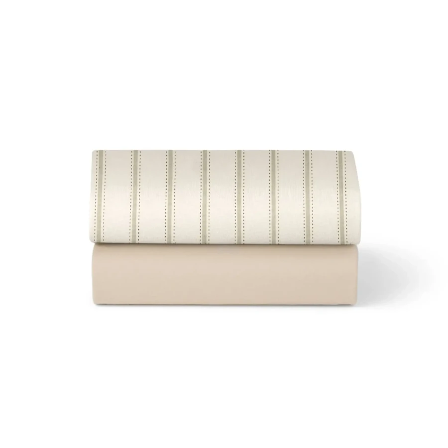 Zestaw 2 prześcieradeł z gumką do wózka, koszy SnuzBaskit i Mojżesza - cashmere, stripe sage / Snuz