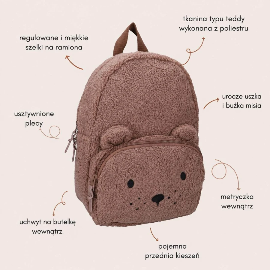 Plecak dla dzieci Comfort Friends Teddy Bear brown / KIDZROOM