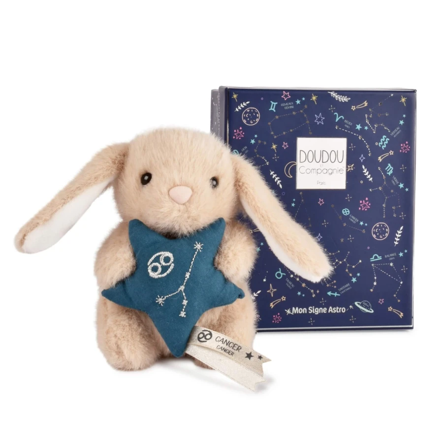 Pluszowy królik ze znakiem zodiaku DOUDOU ASTRO 12cm - Rak / Doudou et Compagnie