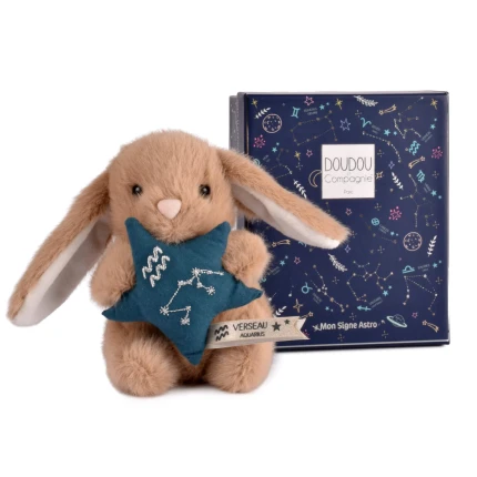 Pluszowy królik ze znakiem zodiaku DOUDOU ASTRO 12cm - Wodnik / Doudou et Compagnie
