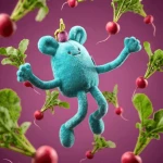 DOUDOU - MIAM! Billie Radish, niebieska rzodkiewka, 60 cm / Doudou et Compagnie