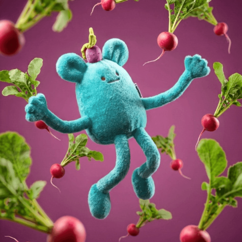 DOUDOU - MIAM! Billie Radish, niebieska rzodkiewka, 60 cm / Doudou et Compagnie