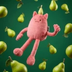DOUDOU - MIAM! Britney Pear, różowa gruszka, 60 cm / Doudou et Compagnie